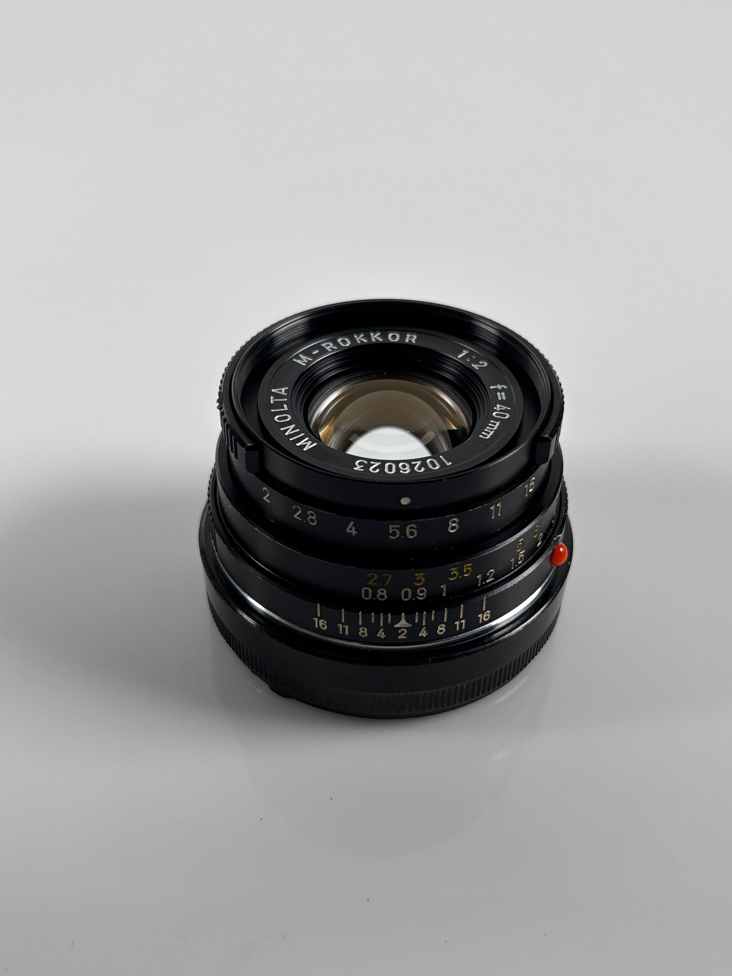 Minolta Rokkor M 40mm f/2 Leica M Mount Lens - Exc.