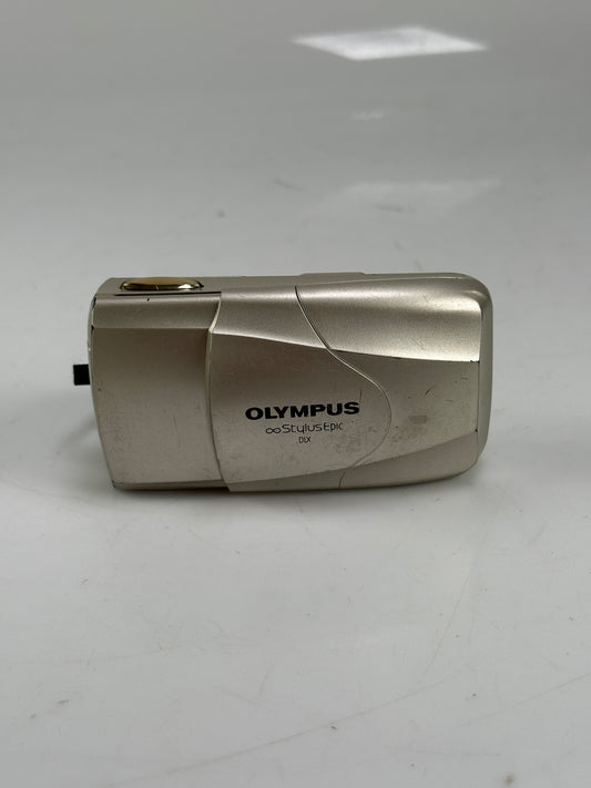 Olympus Stylus Epic DLX MJU II 35mm point and shoot p&s film camera 35mm f2.8 chrome/silver