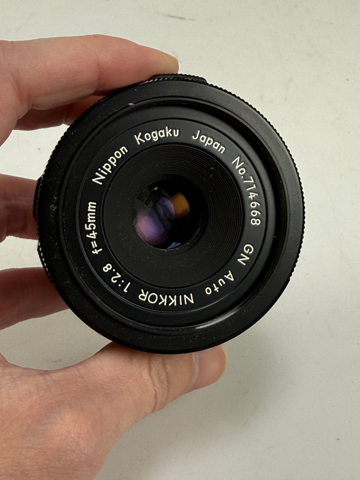 Nikon Nikkor 45mm f2.8 GN Guide Number non-AI Prime Lens