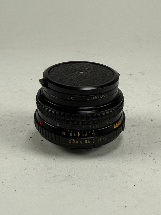 Minolta MD Rokkor-X 45mm f2 Prime lens