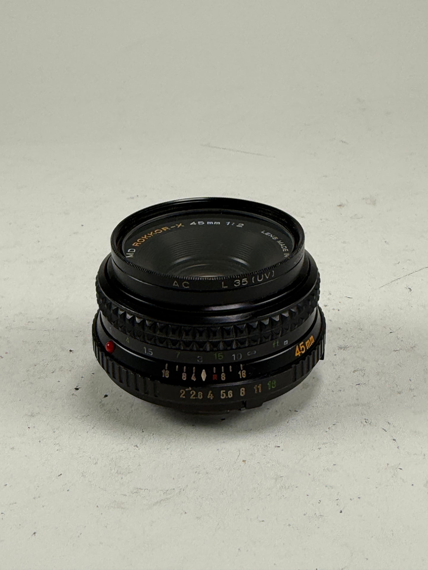 Minolta MD Rokkor-X 45mm f2 Prime lens