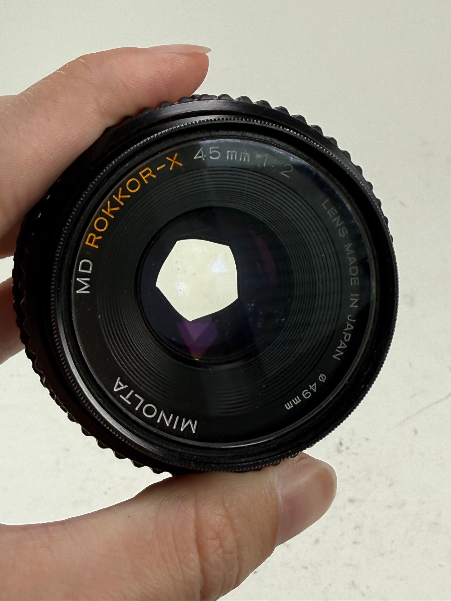 Minolta MD Rokkor-X 45mm f2 Prime lens