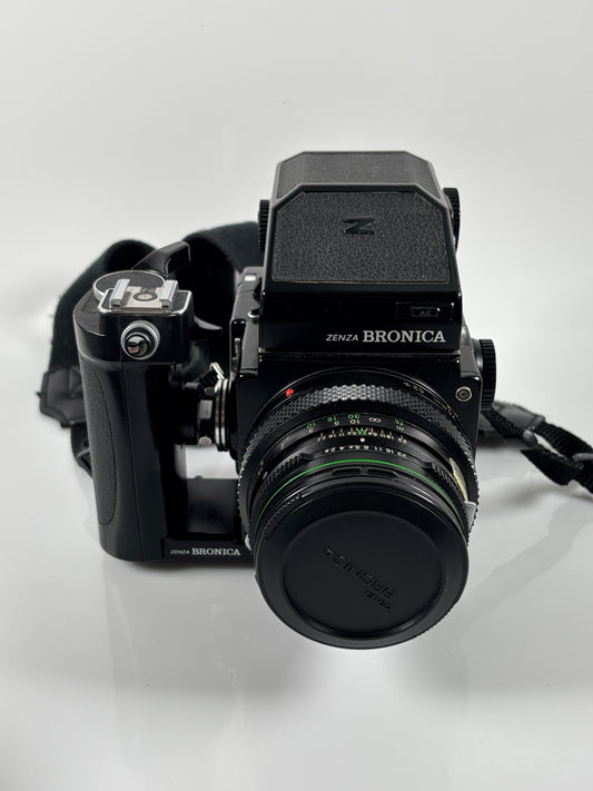 Zenza Bronica ETRS Medium Format Film Camera, AE Finder and 75mm f2.8 Lens