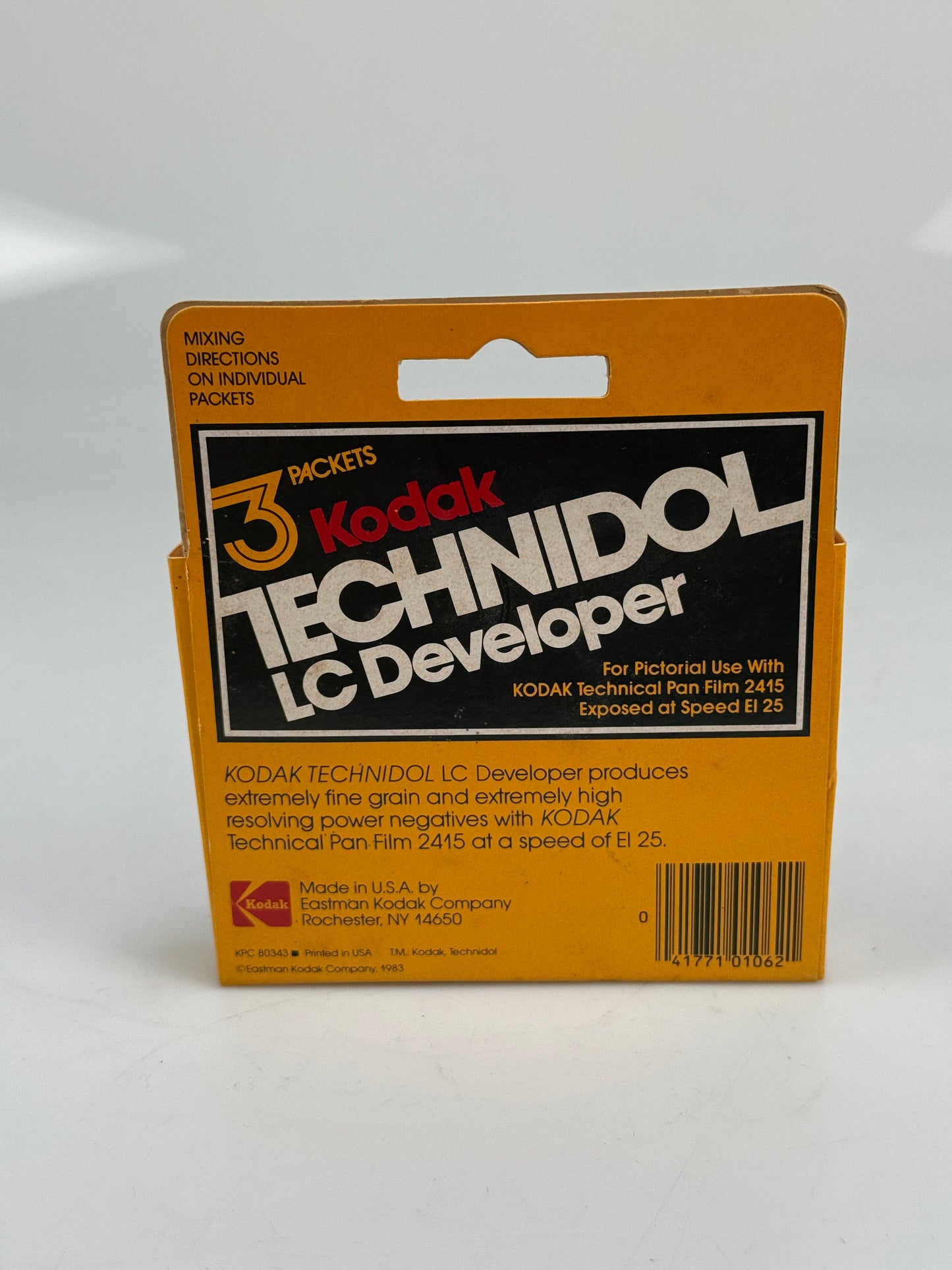 KODAK TECHNIDOL LIQUID DEVELOPER 1 Pint 3 packs