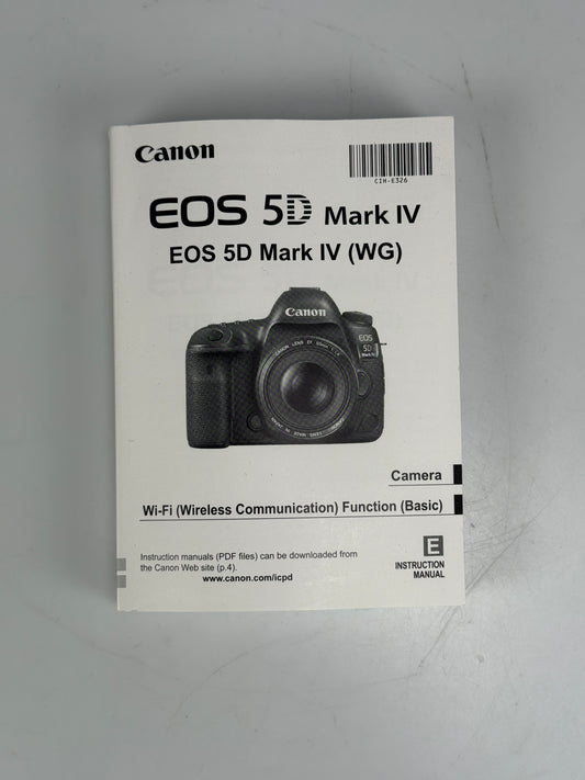 Canon EOS 5D Mark IV Camera Instruction Manual English