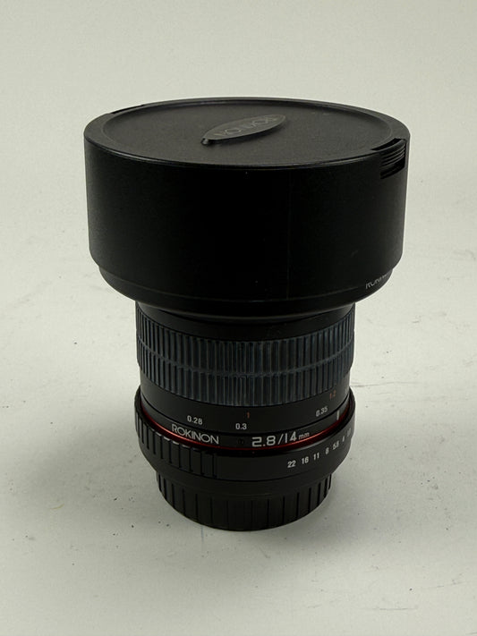 Rokinon 14mm f2.8 ED IF AS UMC Lens Canon EF