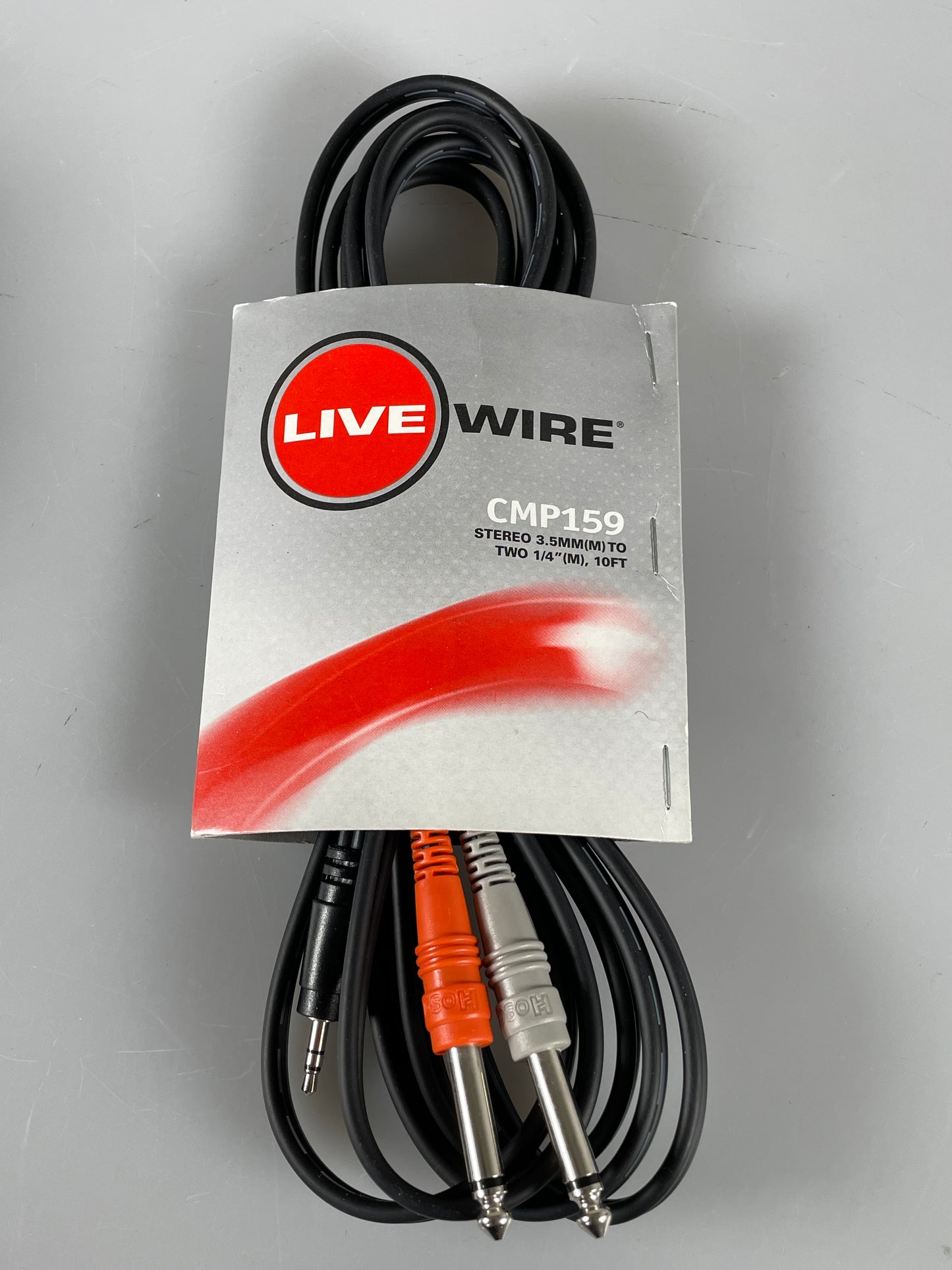 Live Wire CMP159 6ft 1/8 (3.5mm) TRS to Dual 1/4 (6.35mm) TS Cable HMP-006Y