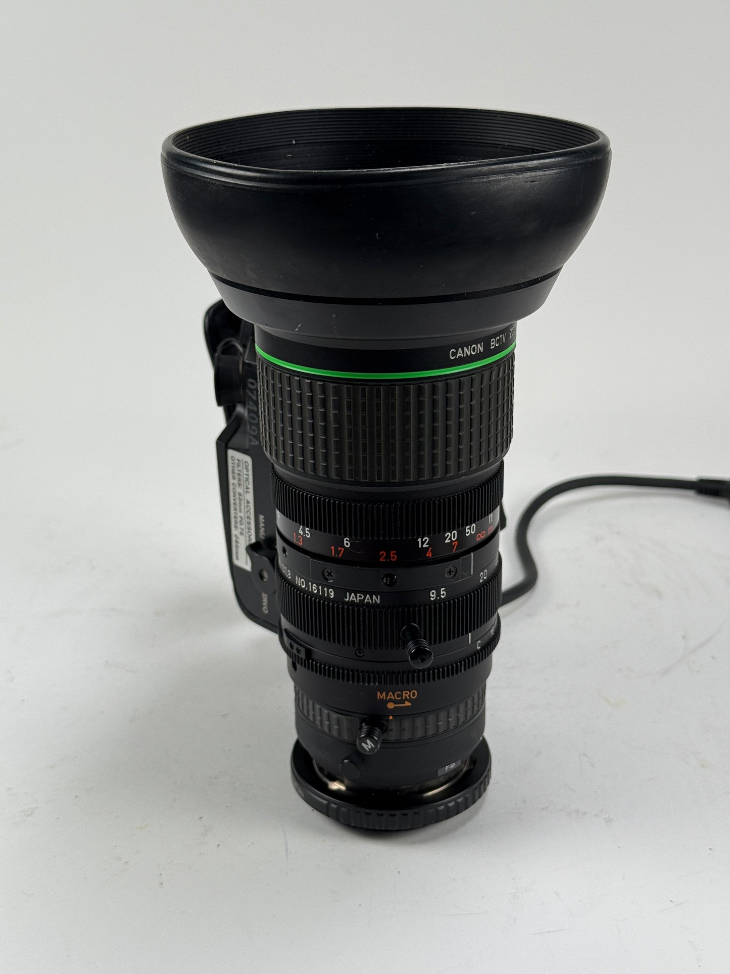 Canon YJ17x9.5B4 KRS PX12 17x CCD BCTV Professional Broadcast Zoom Lens