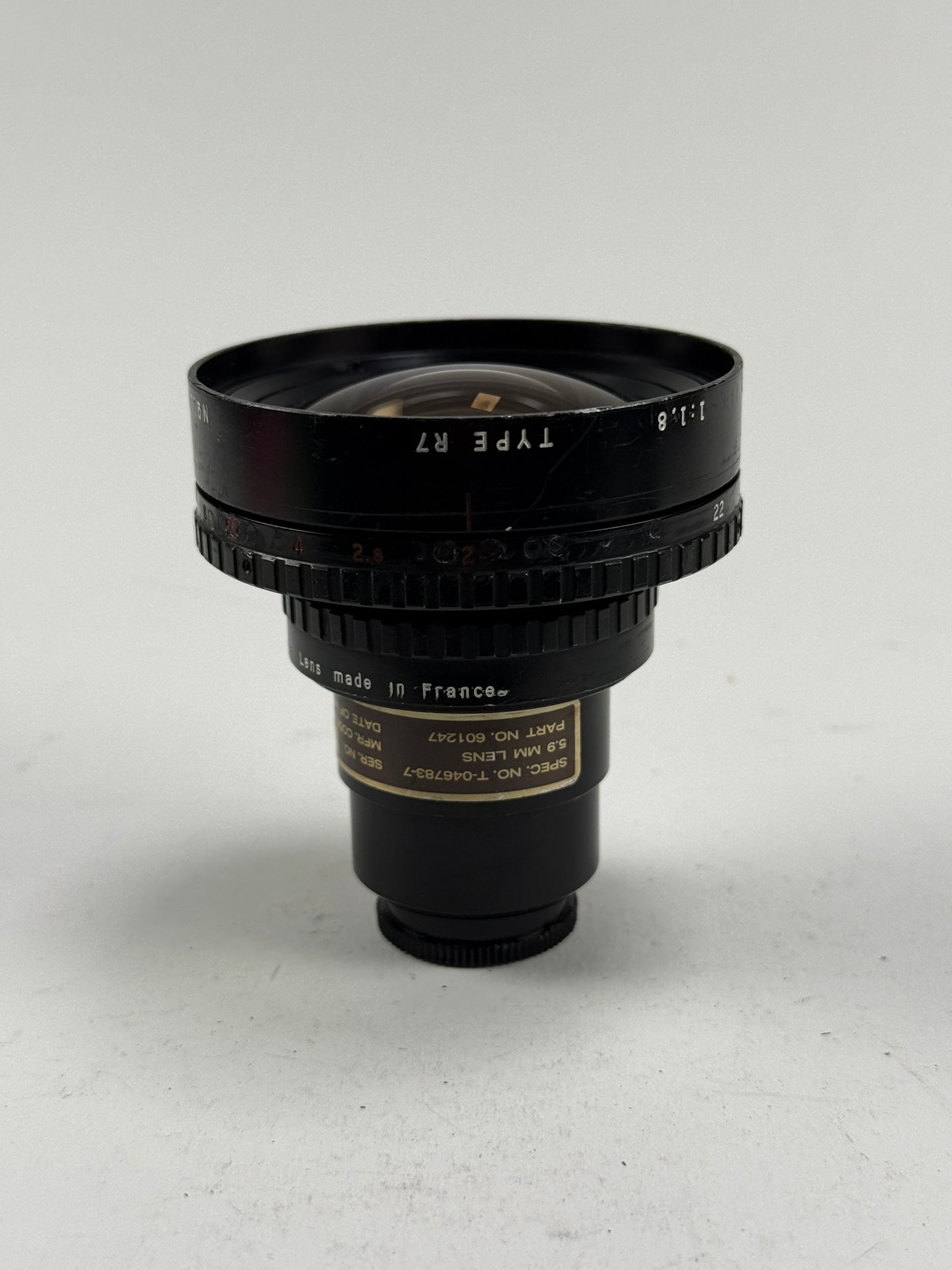 Angenieux Type R7 5.9mm f1.8 C Mount, Wide Angle Cinema Cine Lens #699