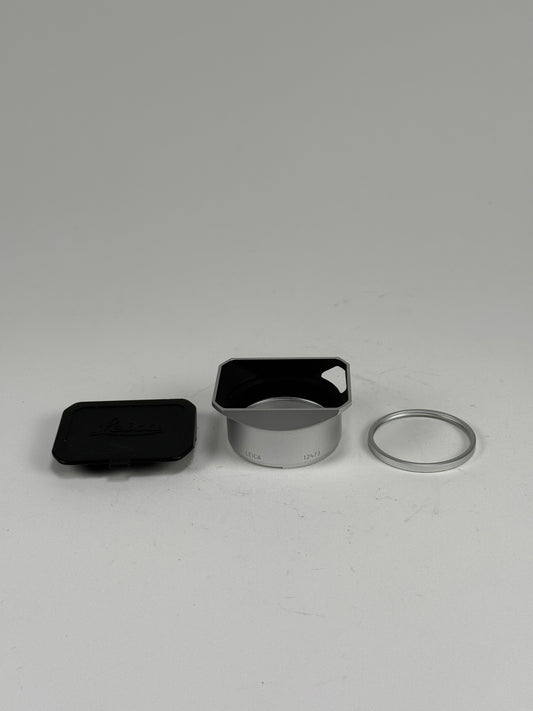 Genuine Leica Lens Hood for Summicron M 35mm f2 ASPH #12473, with hood cap and front lens ring