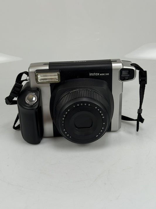 Fujifilm Instax Wide 300 Instant Film Camera Black And Silver With Strap