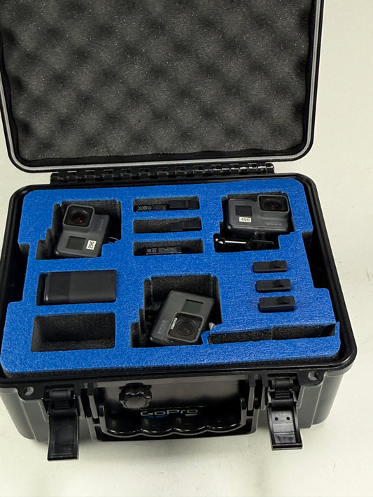 GoPro HERO5 Action Camera kit 3 cameras, case, batteries, charger