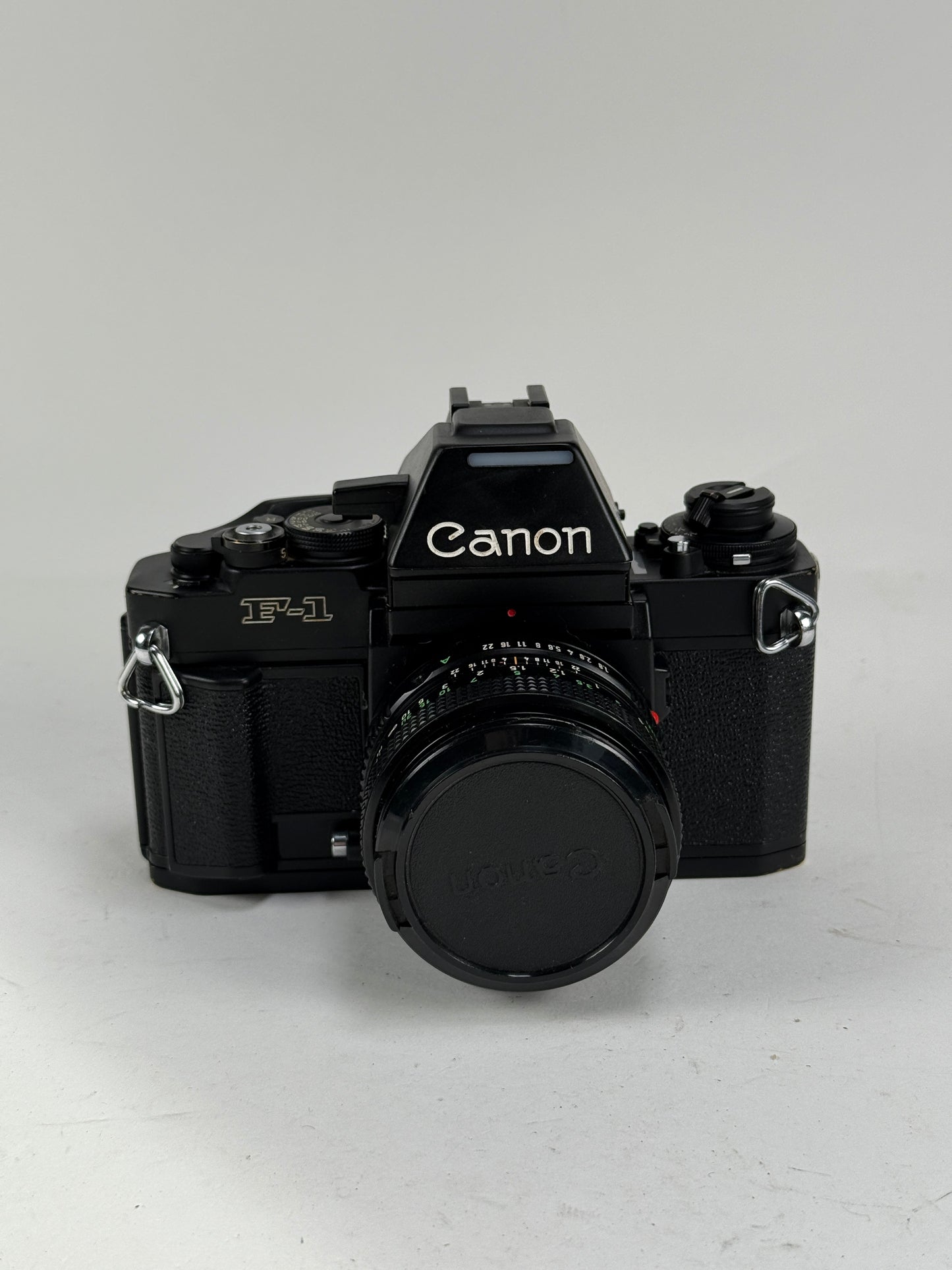 Canon NEW F-1 N 35mm SLR Film Camera black Body AE Finder w/ 50mm f1.8 FD