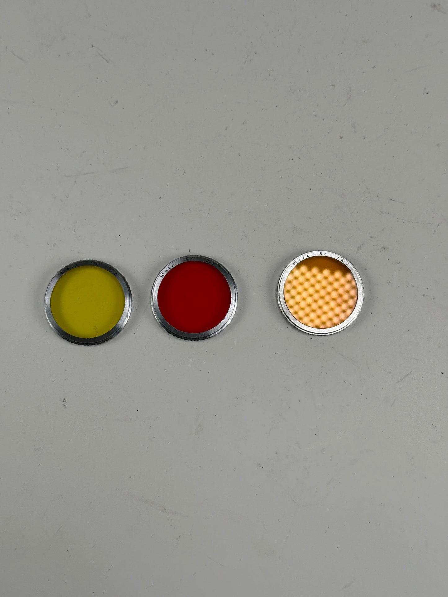 Walz lens filter kit push on 32mm Red, Orange, Yellow