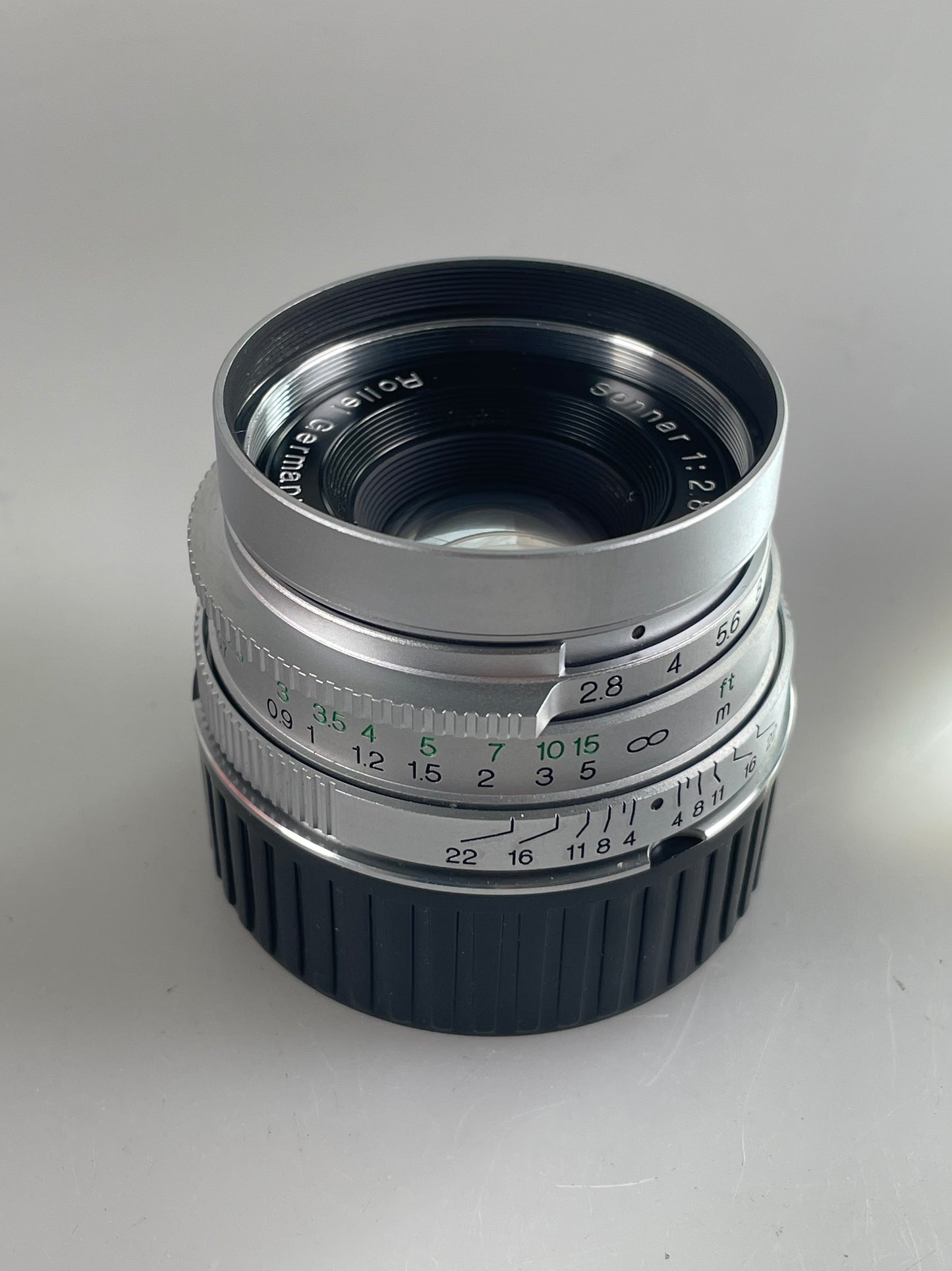 Rollei Sonnar 40mm f2.8 HFT Lens in Leica L39 Screw Mount w/ M Adapter