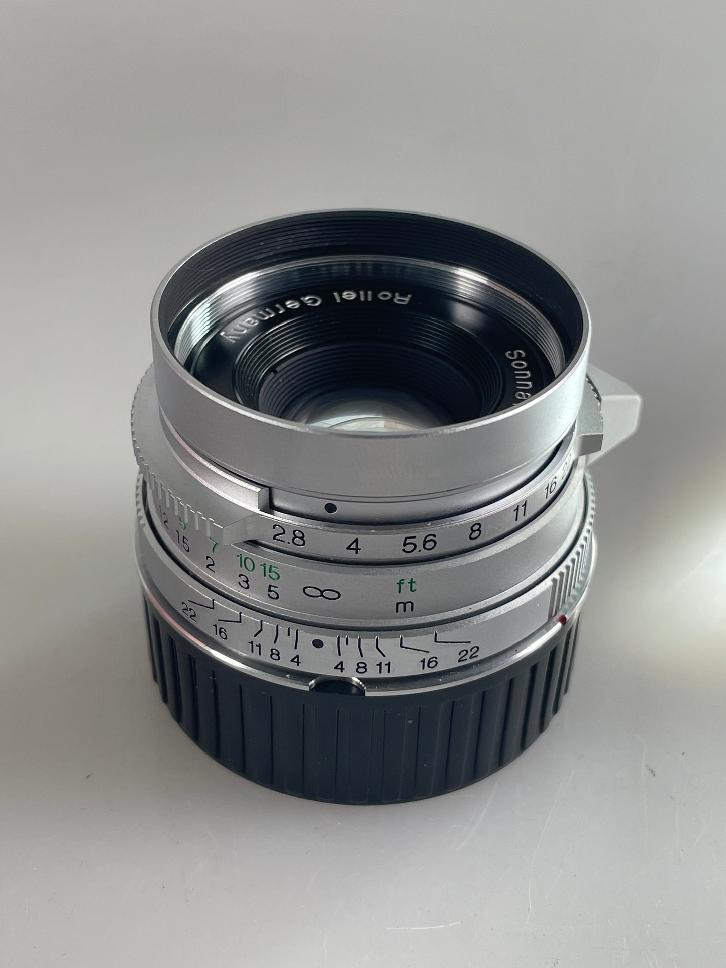 Rollei Sonnar 40mm f2.8 HFT Lens in Leica L39 Screw Mount w/ M Adapter