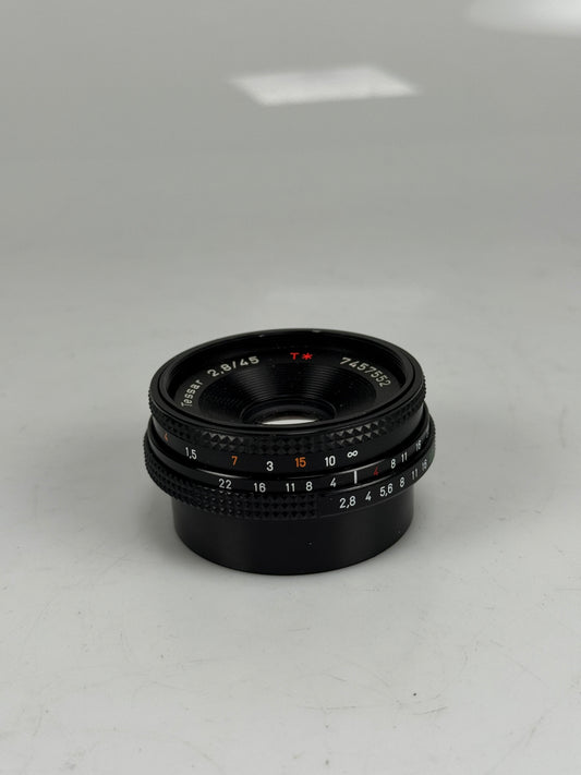 Contax Carl Zeiss T* Tessar 45mm f2.8 Lens MMJ C/Y Japan