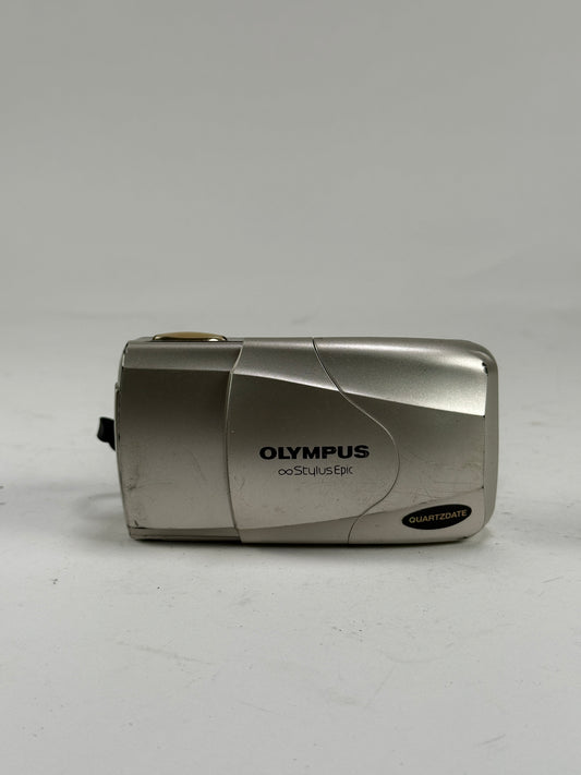 Olympus Stylus Epic MJU II 35mm point and shoot p&s film camera 35mm f2.8 chrome/silver