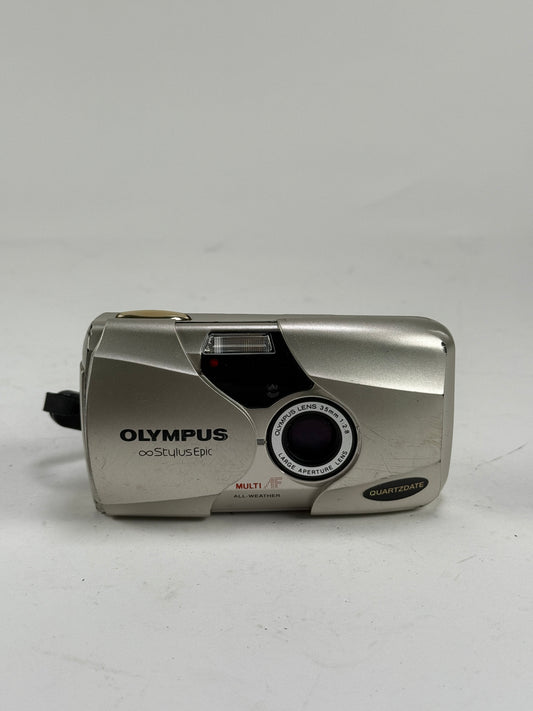 Olympus Stylus Epic MJU II 35mm point and shoot p&s film camera 35mm f2.8 chrome/silver