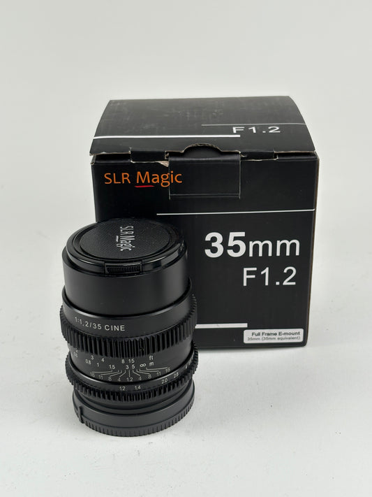 SLR Magic 35mm f/1.2 cine lens FE Sony E mount full frame