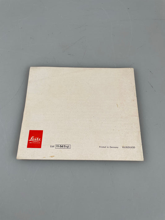 Genuine Leica M3 Instruction Manual Booklet 1959