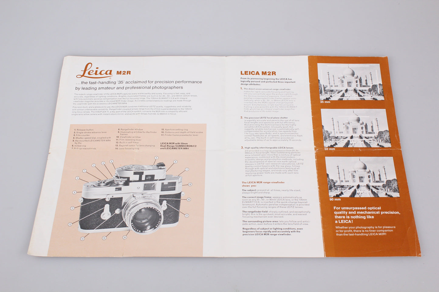 Leica M2R Instruction manual Dealer Handout booklet brochure English