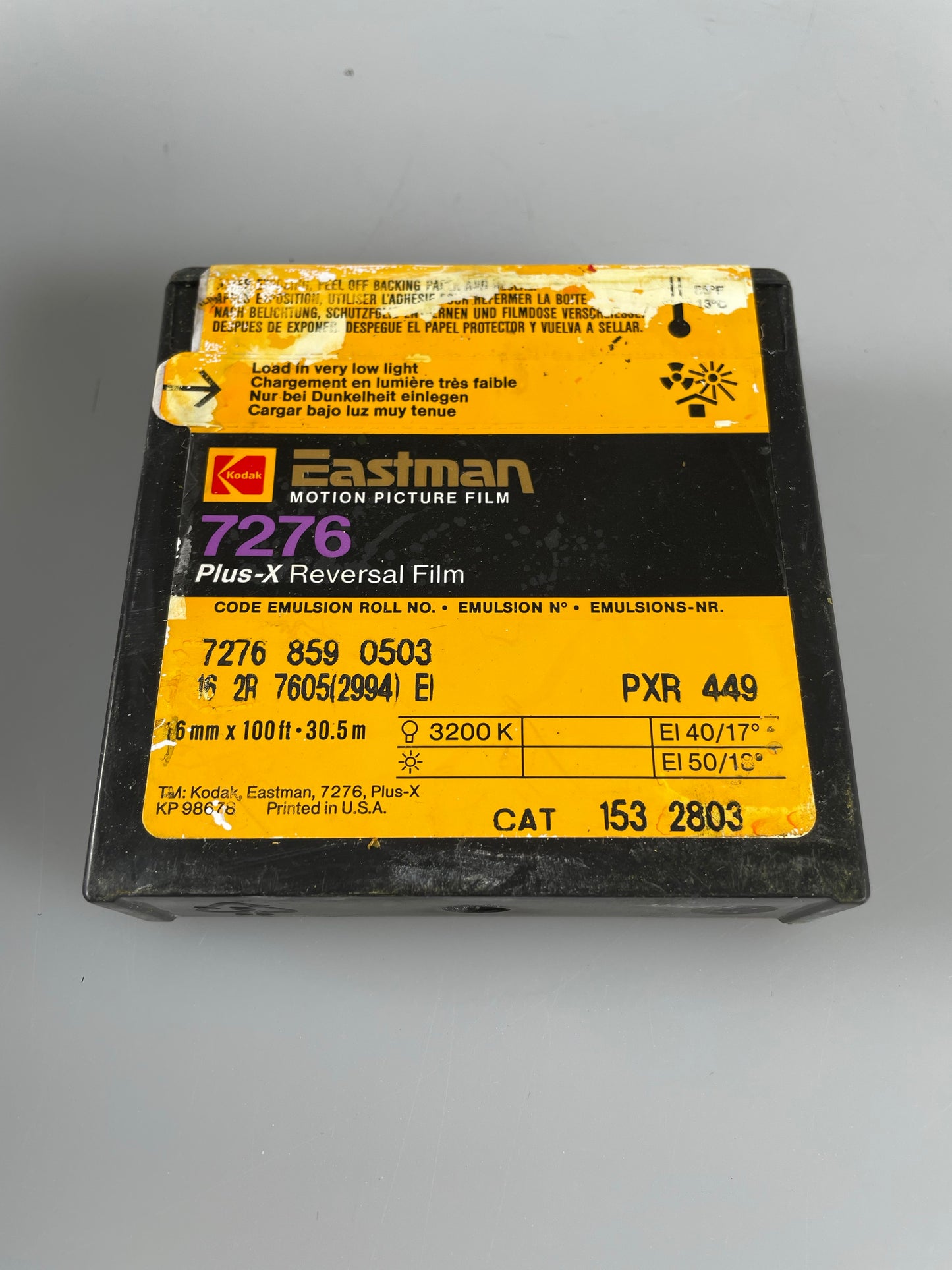 Eastman Kodak Motion Picture Film 7276 Plus-X Reversal 16mm 100 FT