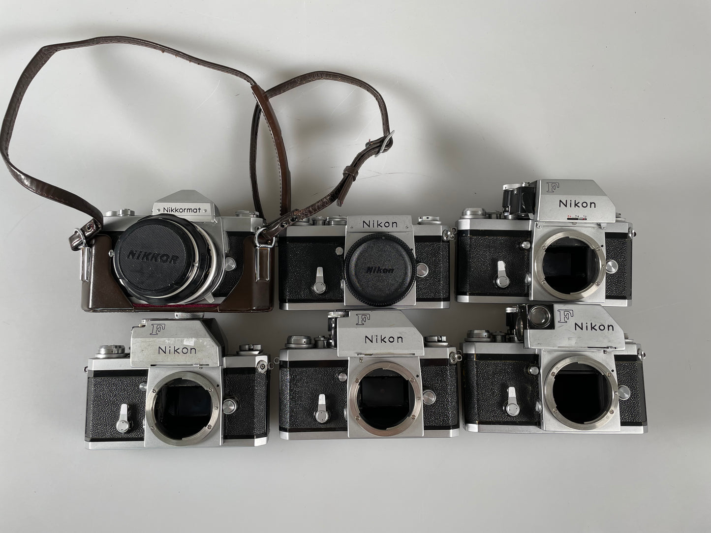 Lot of 6 Nikon film camera bodies Nikon F, Nikkormat, 1 lens 50mm f1.4