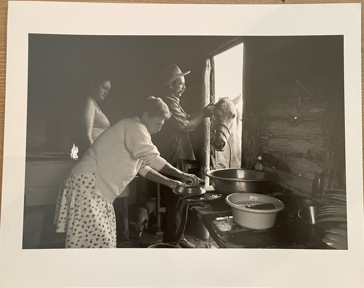 Susan S. Bank (American, 20th c.) Cuba Photograph Print Campo 8x10 Washing Dishes