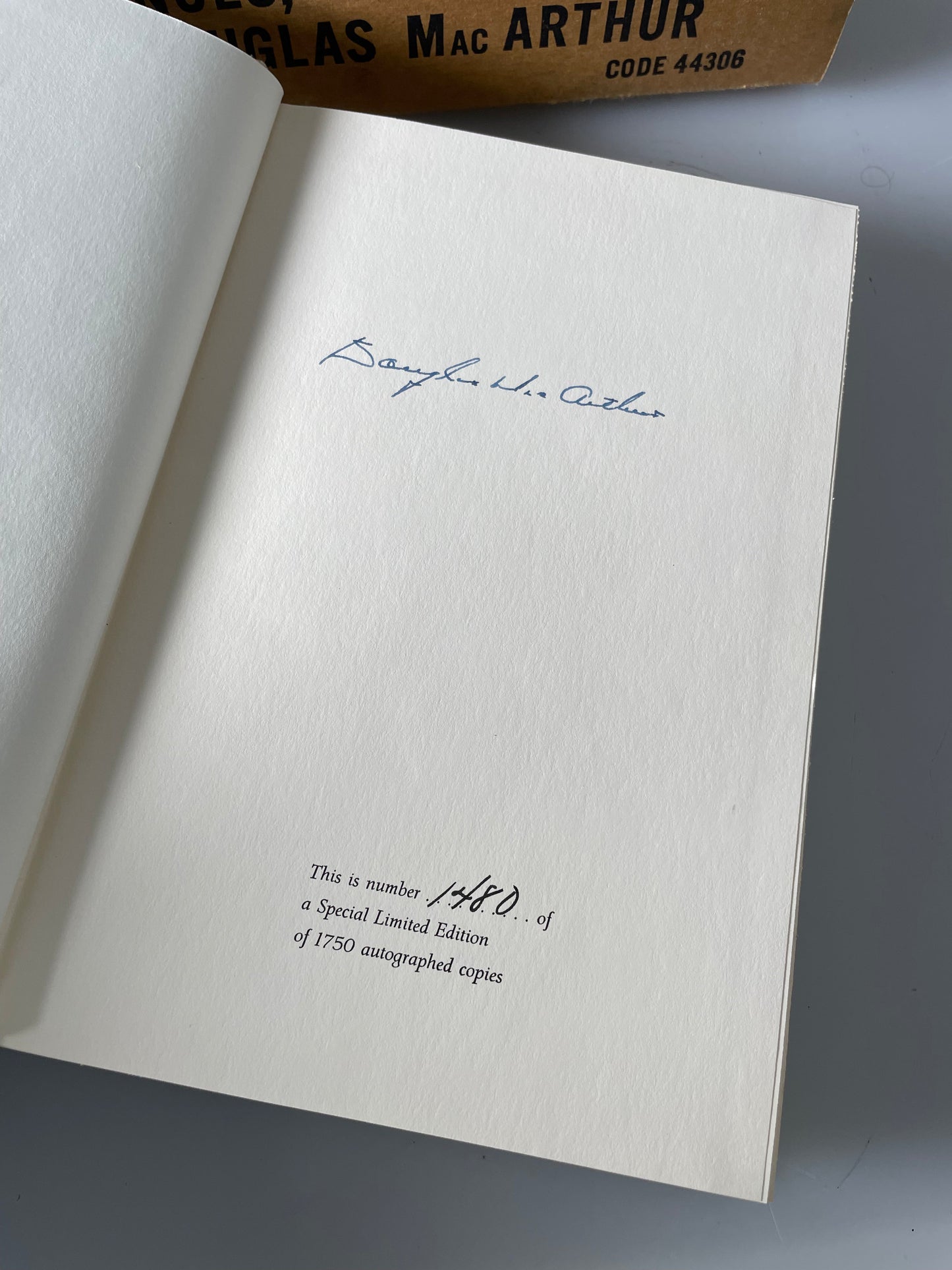 Special Limited Edition of "Reminiscences" SIGNED by General Douglas MacArthur 1479/1750