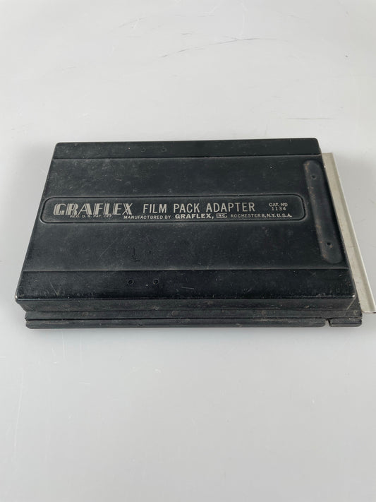 Graflex 4x5 Graphic Film Pack Adapter Slotted (RARE) with Dark Slide Cat. No. 1134