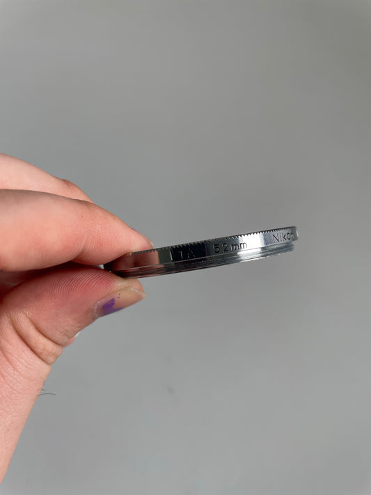 Nikon Nikkor 52mm L1A Skylight Silver Chrome early filter German market for Nikkor F RF lens