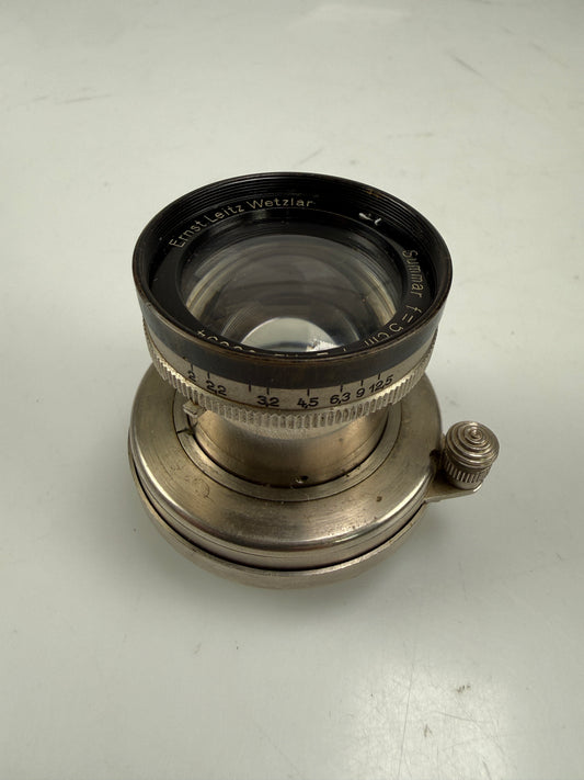 LEICA 50MM SUMMAR F2 PRE-WAR BLACK RIM NICKLE SM COLLAPSIBLE LENS RARE