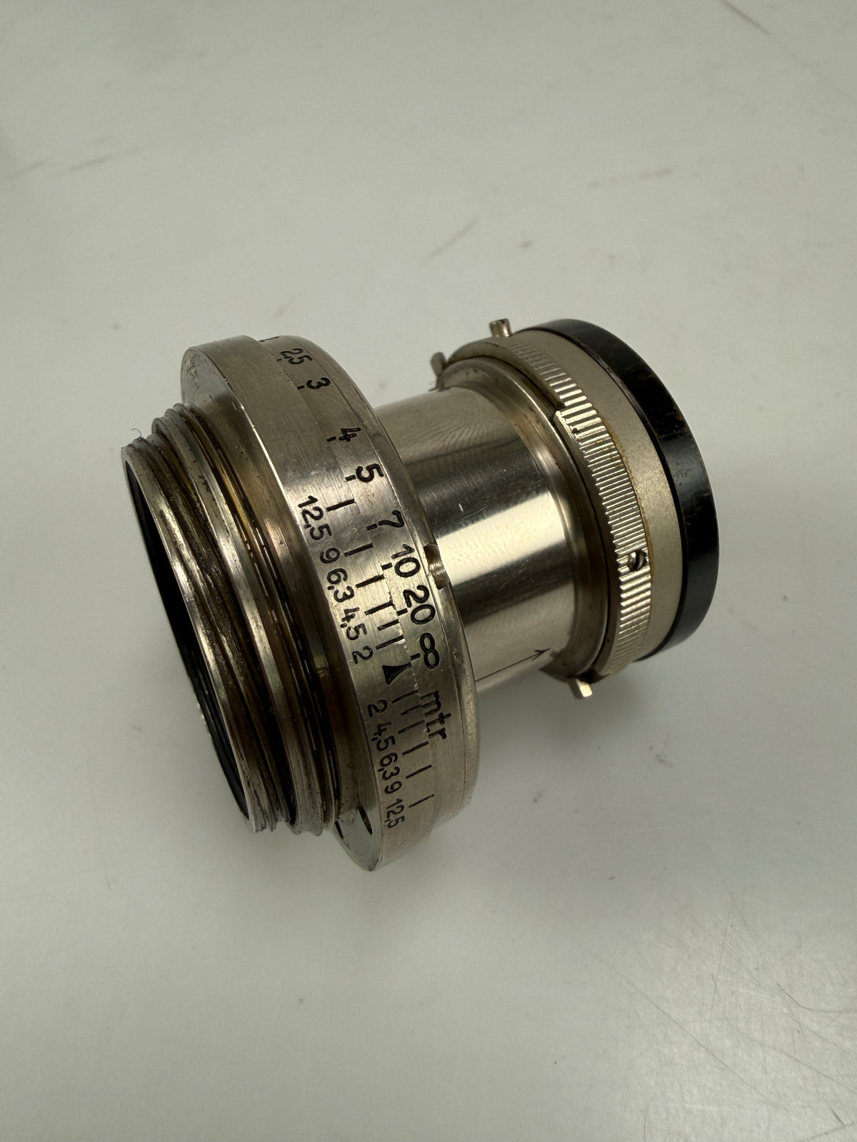 LEICA 50MM SUMMAR F2 PRE-WAR BLACK RIM NICKLE SM COLLAPSIBLE LENS RARE
