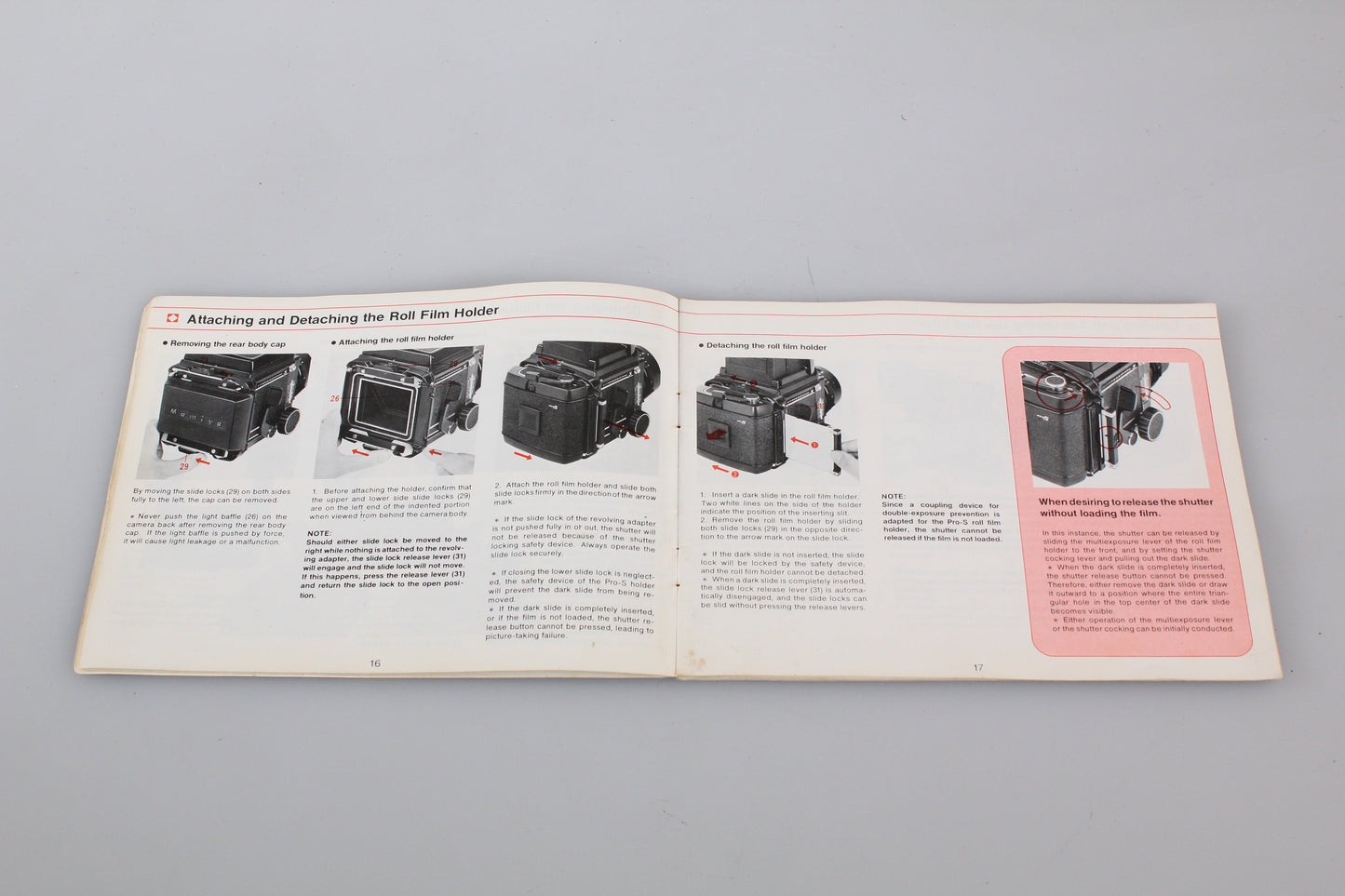 Mamiya RB67 pro S Instruction Booklet,  Manual