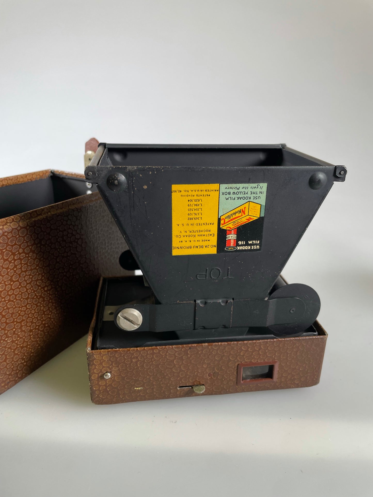 Kodak Beau Brownie No. 2A  BROWN Art Deco Box Camera