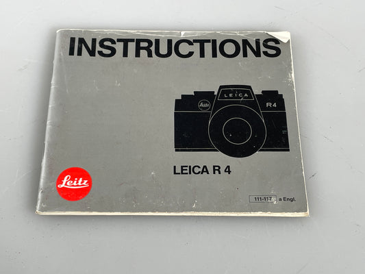 Leica R4 Film Camera User's Instructions Manual