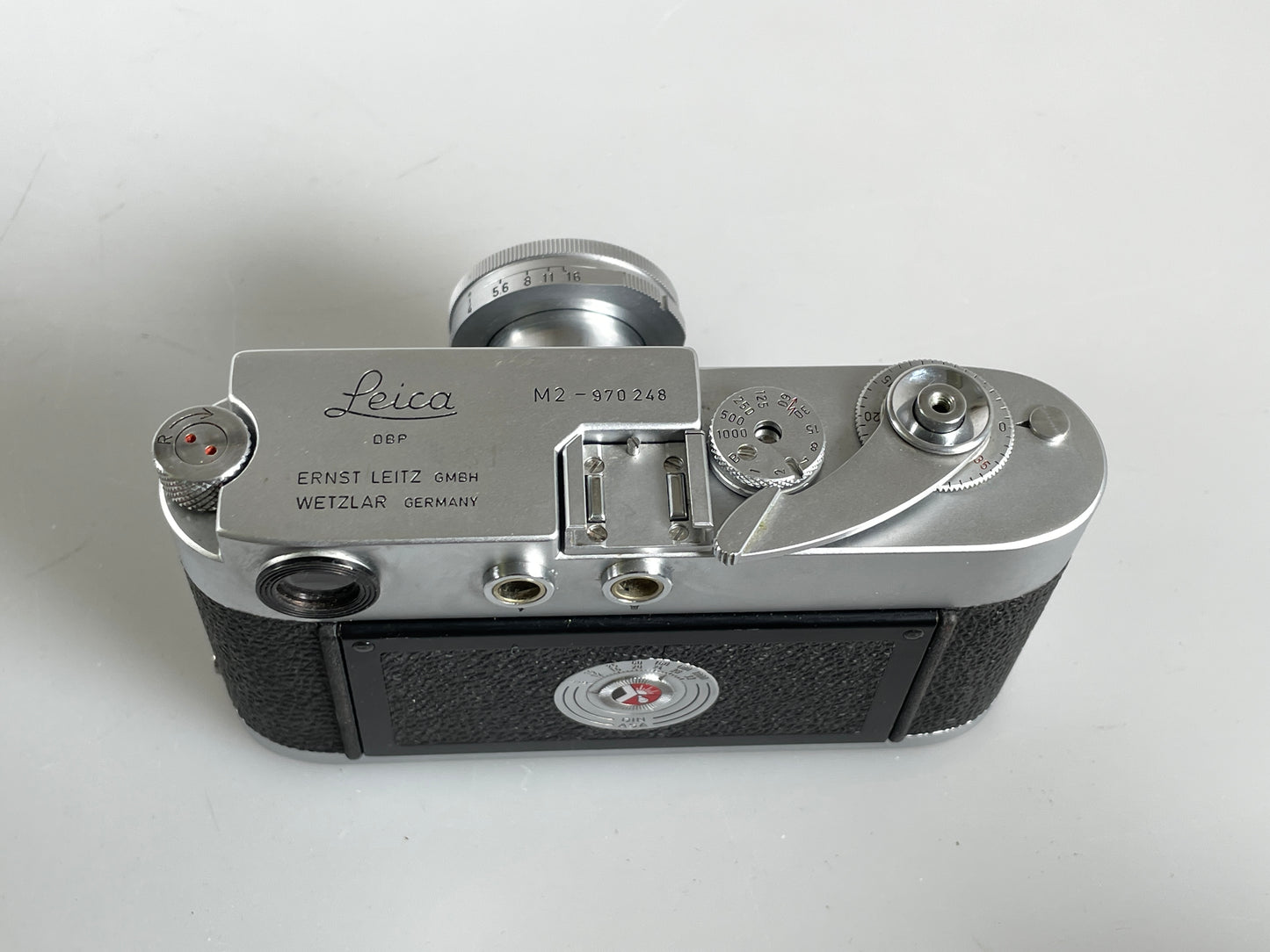 Leica M2 35mm rangefinder body button rewind with 5cm f2.8 elmar matching SN box