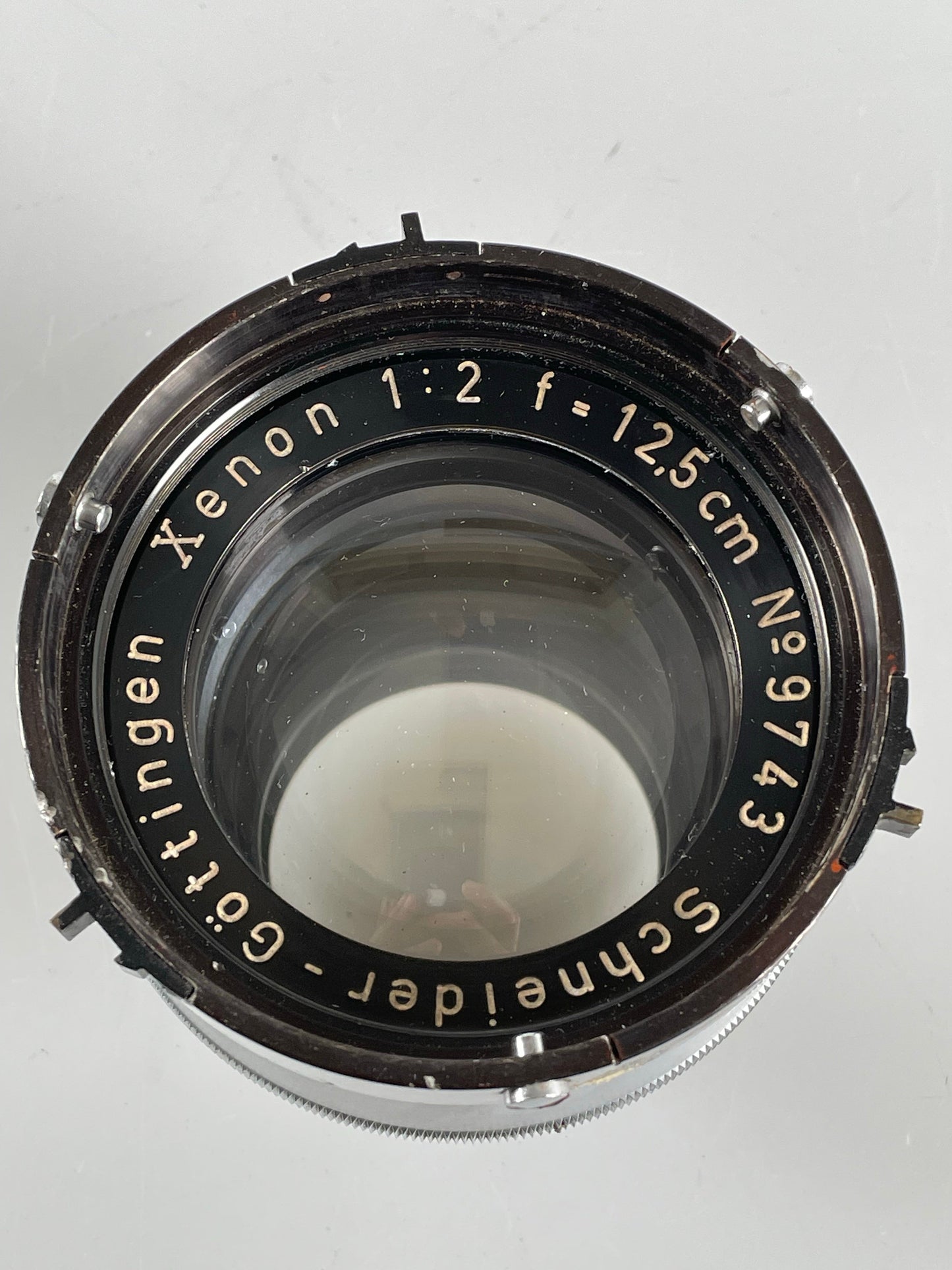 Gottingen Schneider Xenon 12.5cm  F2 Aerial Lens with orange filter