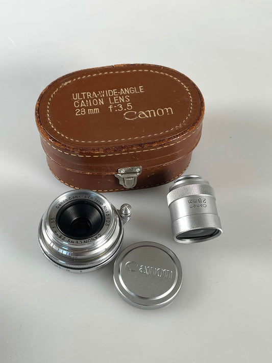 Canon Serenar 28mm F3.5 LTM Leica L39 Lens with 28mm finder