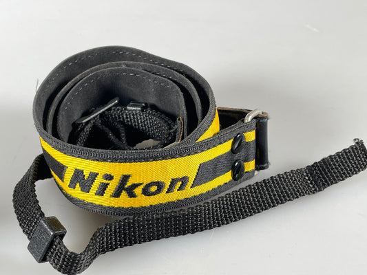 Vintage Excellent Yellow And Black Nikon Neck Strap